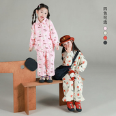 套装 大耳象女童满印翻领卫衣收口裤 宝儿卡通印花纯棉长袖 新款 秋季