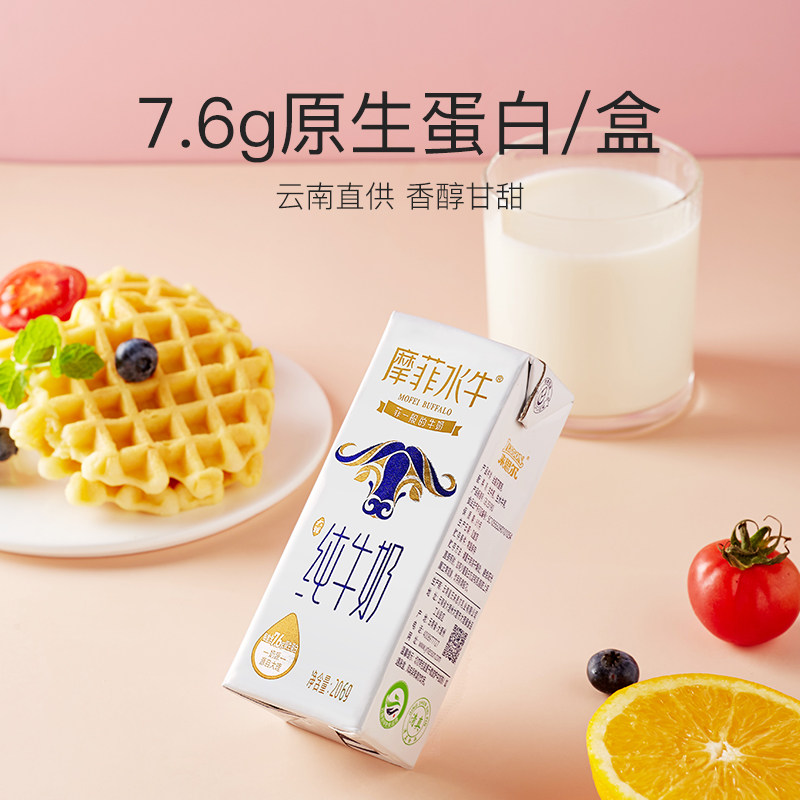 来思尔皇氏摩菲水牛206g*10盒纯牛奶云南大理特产特价整件儿童奶