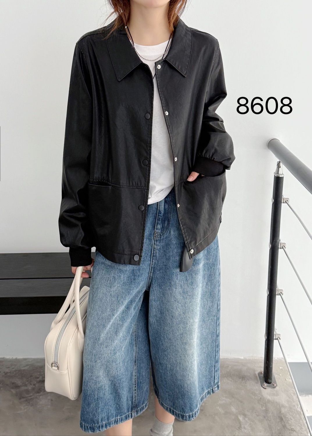 PU皮夹克小个子宽松外套2026款百搭显瘦休闲网红皮衣女翻领上衣图片