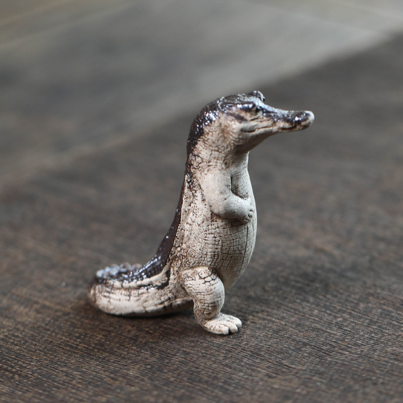 宜兴紫砂茶宠小鳄鱼摆件手工茶具配件茶桌茶玩金融大鳄龟呆萌可养