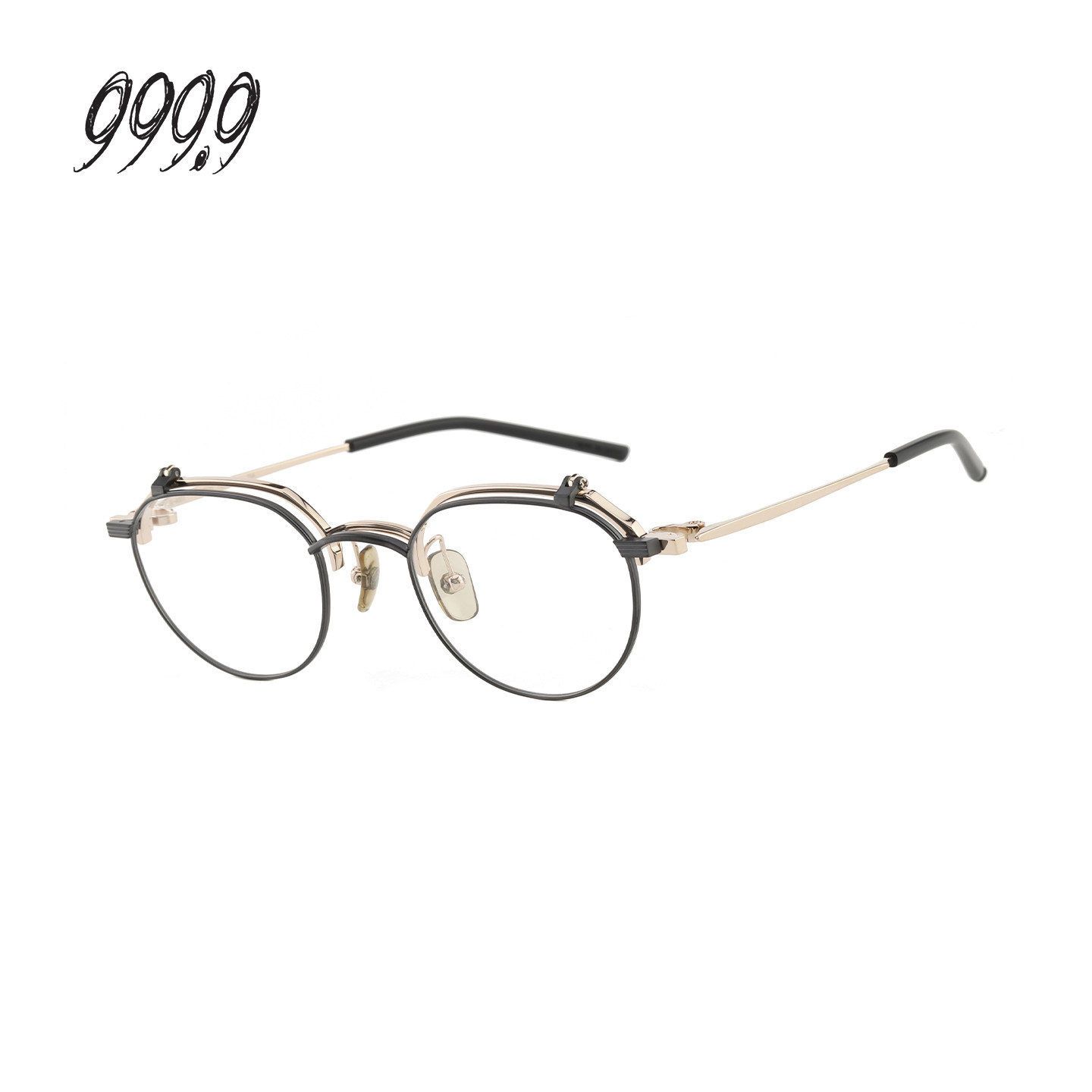 【门店自提】999.9眼镜架男钛金翻盖日本手作皇冠框光学镜S-400T