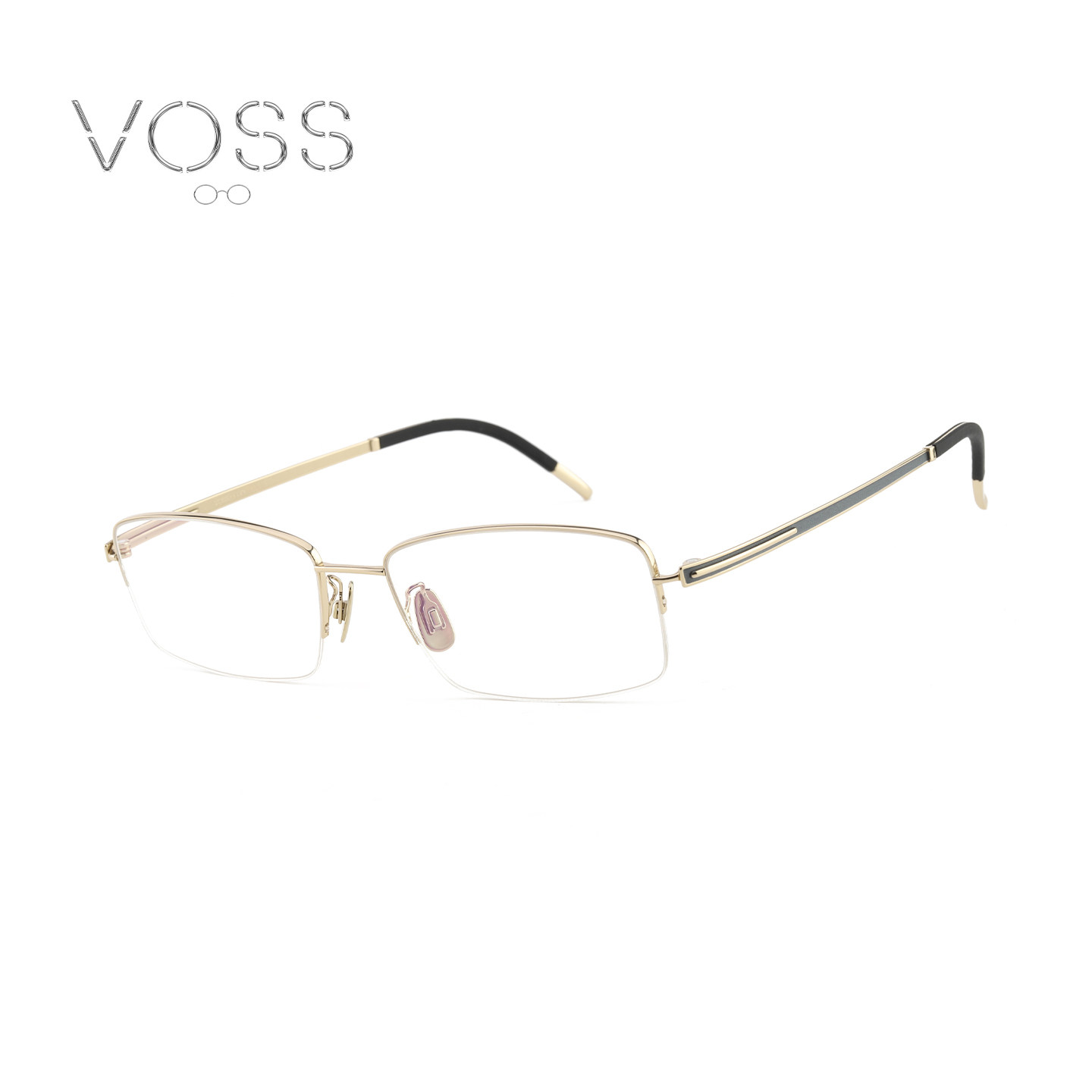 【免费配镜】VOSS眼镜框男半框光学近视眼镜架女方框圆框飞行员框