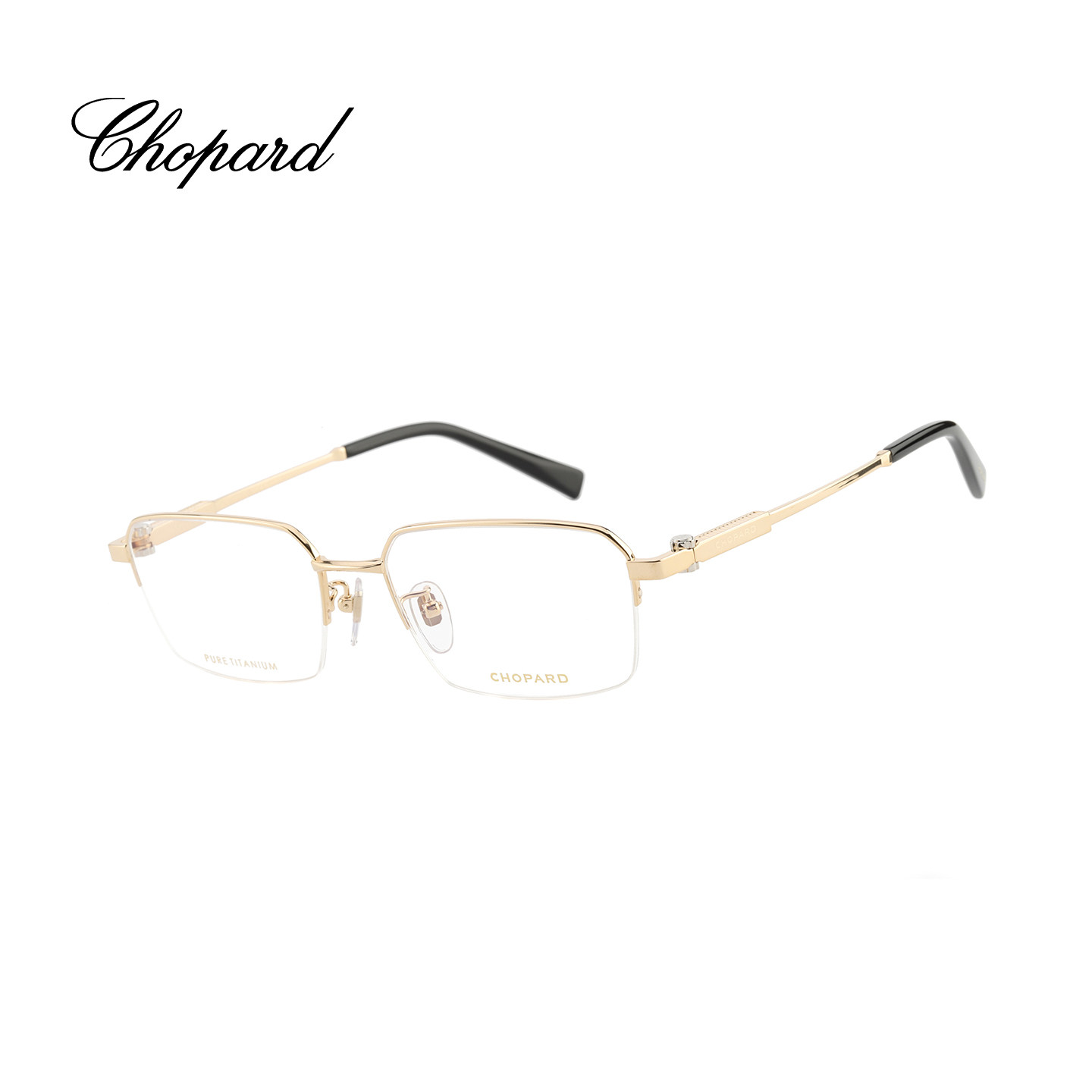 【门店现货】CHOPARD萧邦眼镜框钛金方形半框光学眼镜架女VCHM24J