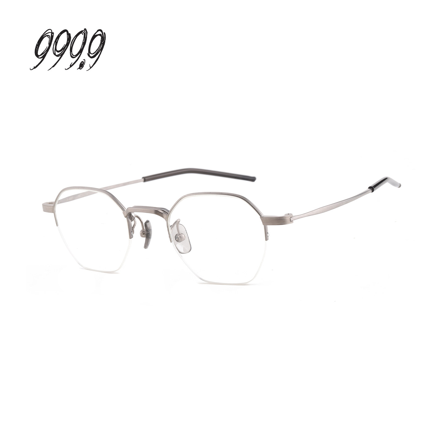 【门店自提】999.9眼镜框男日本手作板材多边形半框眼镜架S-698T