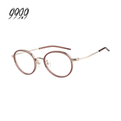 999.9眼镜男女日本手造全框圆形镜架复古风近视镜架可配镜片M 141