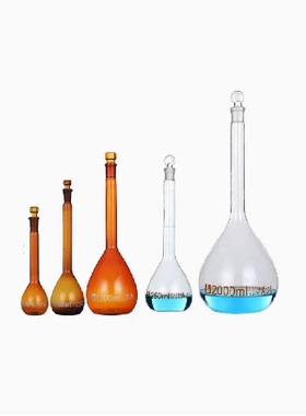 玻璃白色棕色容量瓶5ml10ml25ml50ml100ml250ml500ml1000ml2000ml