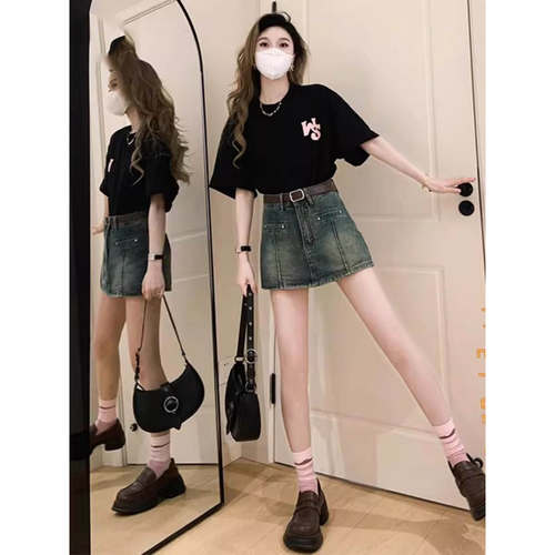 复古牛仔短裤女2026夏季新款高腰显瘦防走光设计感小个子辣妹裙裤