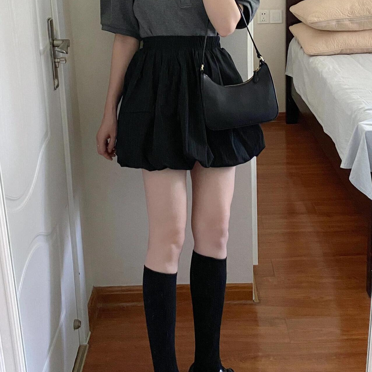 欧货云朵花苞裤裙女泡泡灯笼短裤