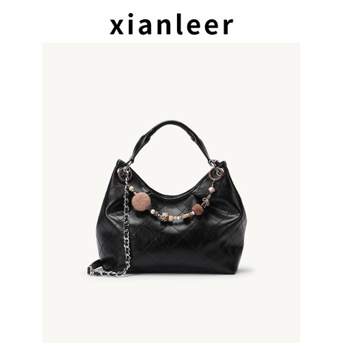 XIANLEER香蕾尔2025新款女包通勤百搭时尚中号菱格单肩斜跨手提包