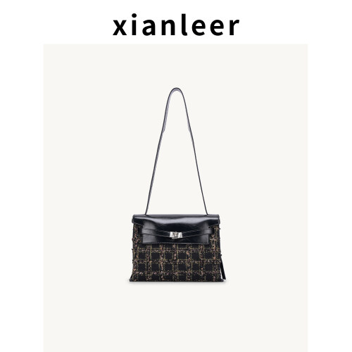 XIANLEER香蕾尔2026新款时尚毛线呢子大容量腋下包包单肩包斜跨包