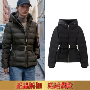 ZA家 秋冬季新品 女装 腰带短款修身防水防风厚夹克外套 8073222