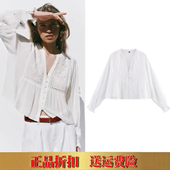 衬衫 2025 浪漫温柔淑女镂空刺绣长袖 女装 上衣8741022 春夏新品