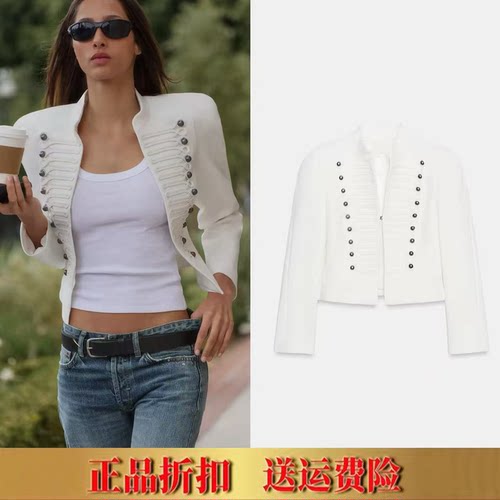 ZA家2026夏季新品女装 带垫肩纽扣修身西装外套 4840799 712