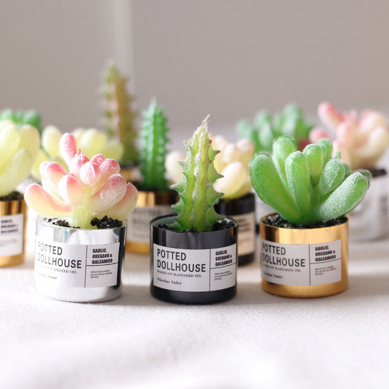 娃娃屋食玩植物金属多肉盆栽模型