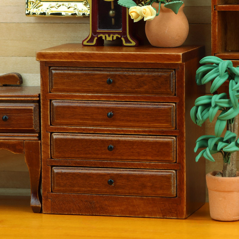 迷你微缩家具木质简约抽屉柜子