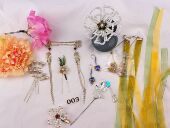 汉服绢花发饰尾货 珍珠排簪 大白菜古风发排钗子