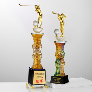2025新款高尔夫超大精致金属奖杯团队荣誉比赛大型团体运动会颁奖