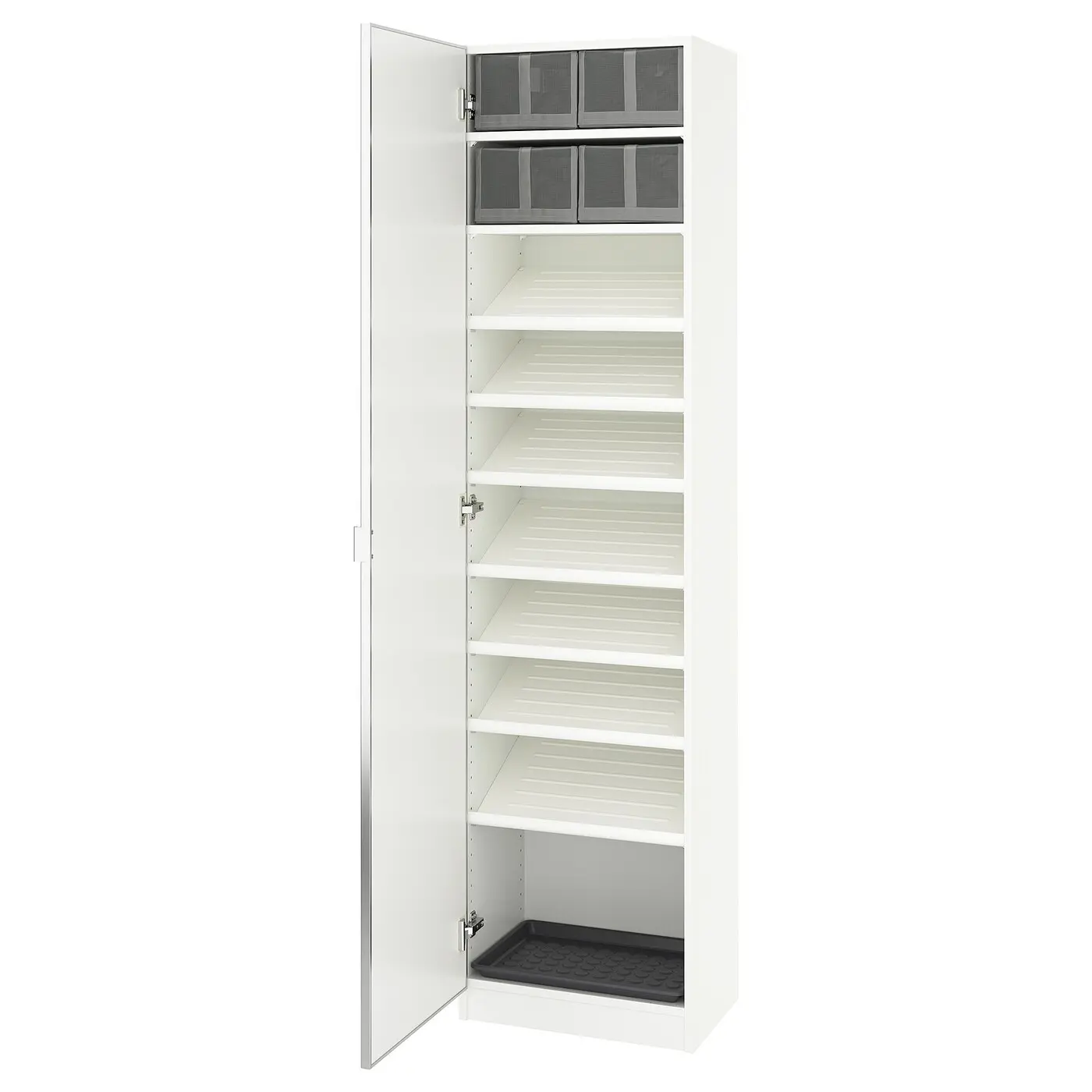 IKEA宜家帕克思ÅHEIM芜黑衣柜组合白色/镜玻璃50x38x201厘米