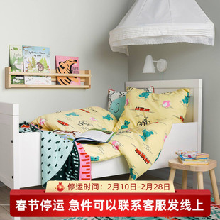 IKEA宜家桑维儿童床加长床框架带床板伸缩床实木清漆可变三种尺寸