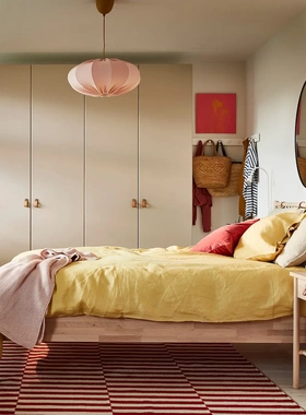 IKEA宜家约纳斯床架中小户型1.5m1.8m现代简约主卧次卧大床实木床