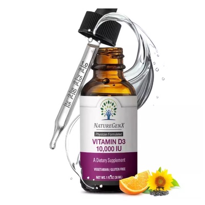 Vitamin D Liquid Drops for Adults: Vegan D3 10000 IU for