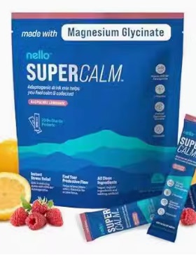 Nello Supercalm Drink Mix - Ashwagandha KSM 66， Magnesium