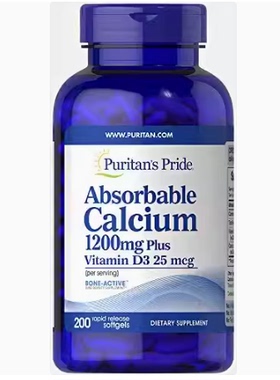 Puritan's Pride Absorbable Calcium with Vitamin D 3 1000iu S