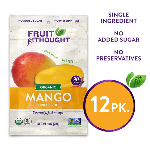 Fruit for Thought Organic Dried Mango | Dried Fruit Snack