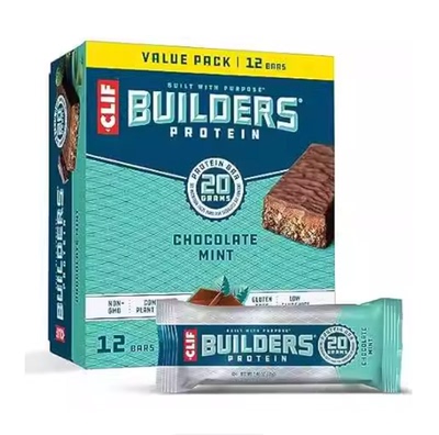 CLIF Builders - Chocolate Mint Flavor - Protein Bars - Gl