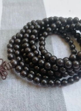 天然黑檀木佛珠手链手串文玩念珠8mm10mm108颗6mm216颗男女情侣款
