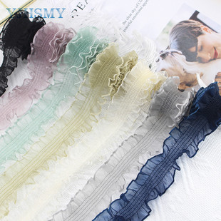 雪纱裙边弹力丝带3cm蕾丝花边带DIY手工制作头饰发饰精品材料织带