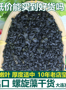 出口螺旋藻干货 500g 无沙裙带菜干 深海螺旋藻 大连海藻 海白菜