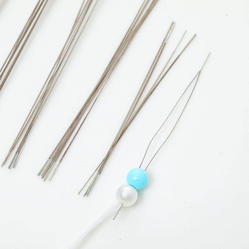 进口开口串珠针手工diy穿珠子不锈钢丝引线极细专用串珠神器工具