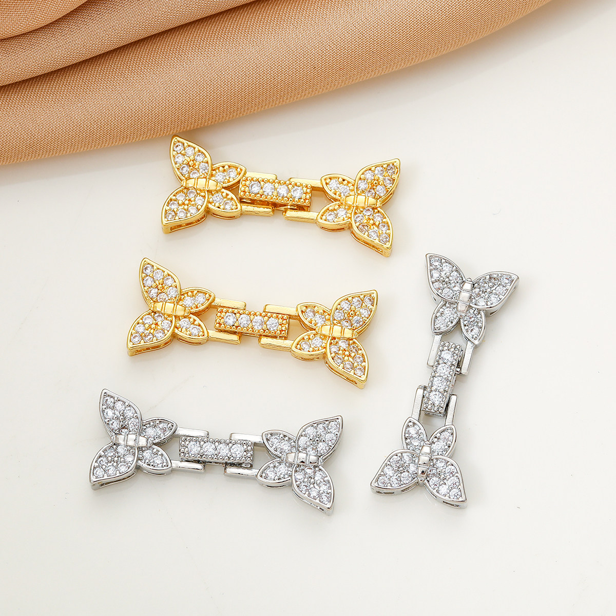 18K保色微镶锆精致百搭蝴蝶OT扣diy项链手链连接扣饰品配件材料,饰品/流行首饰/时尚饰品新,其他DIY饰品配件,淘宝优惠券,粉丝福利购,淘宝优惠卷