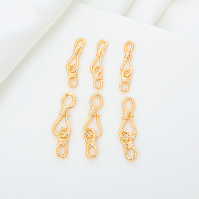 14k包金保色扣子8字扣连接S扣两件套项链扣手链扣diy钩首饰配件