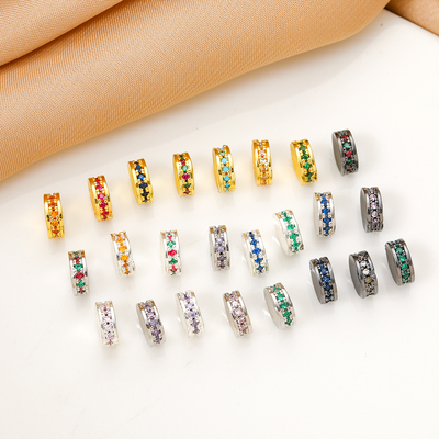 18K高保色镶彩锆石隔片