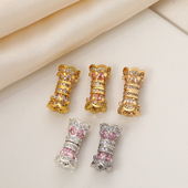 14K包金保色镶锆旋转螺丝连接扣diy珍珠手链项链收尾搭扣饰品配件