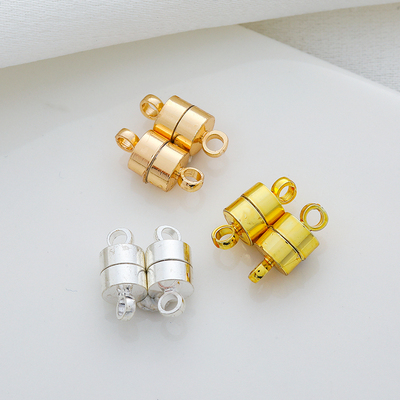 diy银色14K包金圆柱形强磁扣