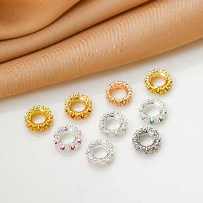 14K包金保色镶嵌锆石圆圈隔珠