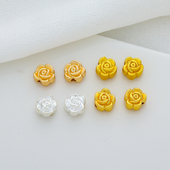 保色diy配件铜包14K18K玫瑰花桃花隔珠手工串珠手链耳环饰品材料