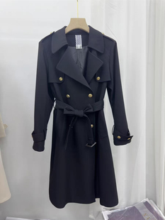 型号：003风衣外套女2024秋新款双排扣韩版系带收腰英伦百搭上衣