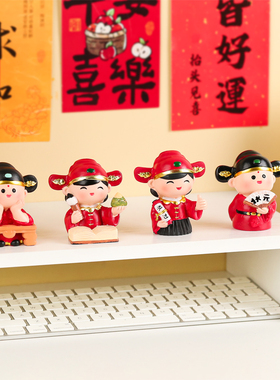 国潮树脂小状元金榜题名摆件