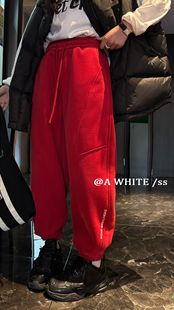 宽松休闲加厚保暖卫裤 K313加绒裤 高腰显瘦束脚裤 韩版 子女2025新款