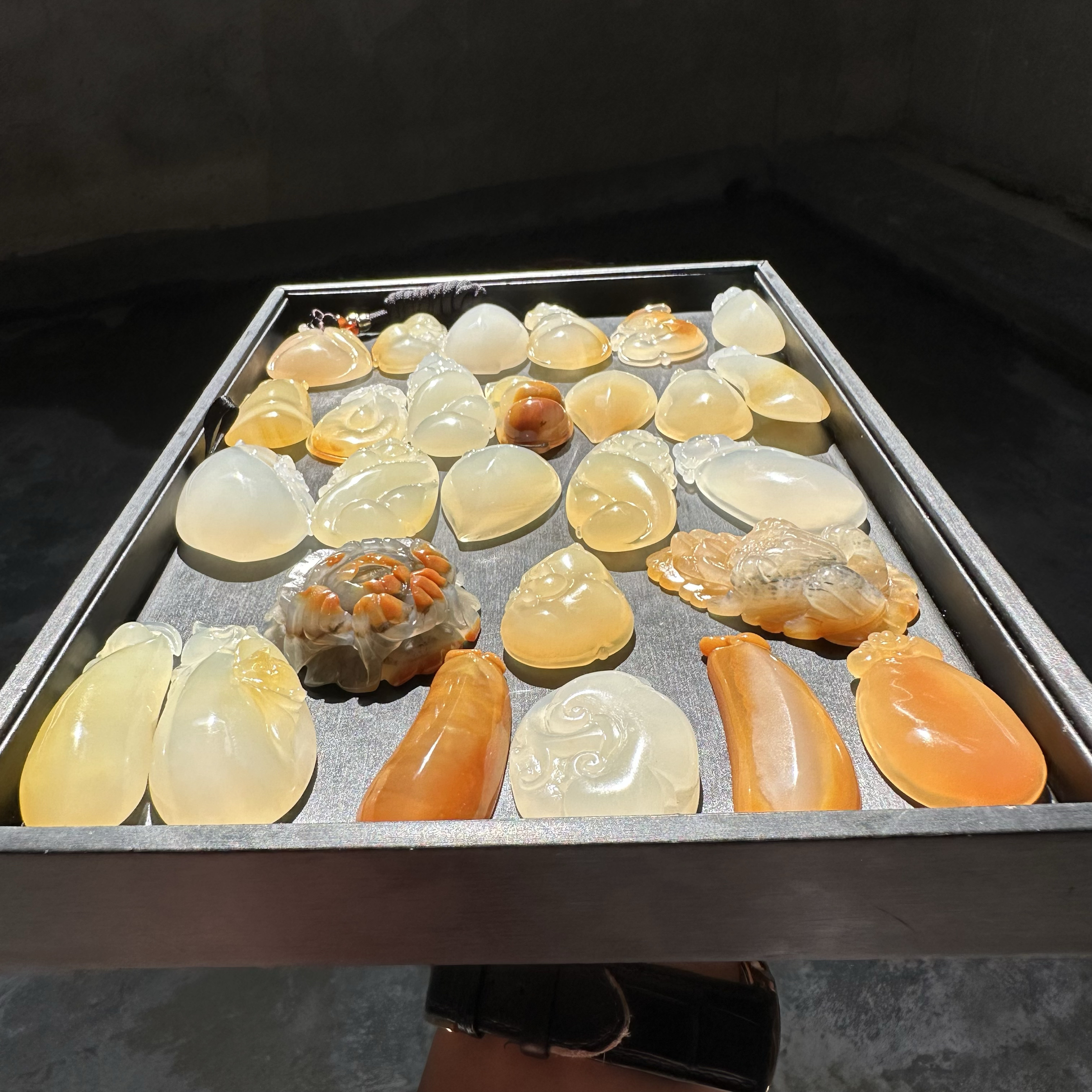 纯天然老坑黄龙玉山筋料女款挂件吊坠如意福贝福瓜福豆如意送礼玉