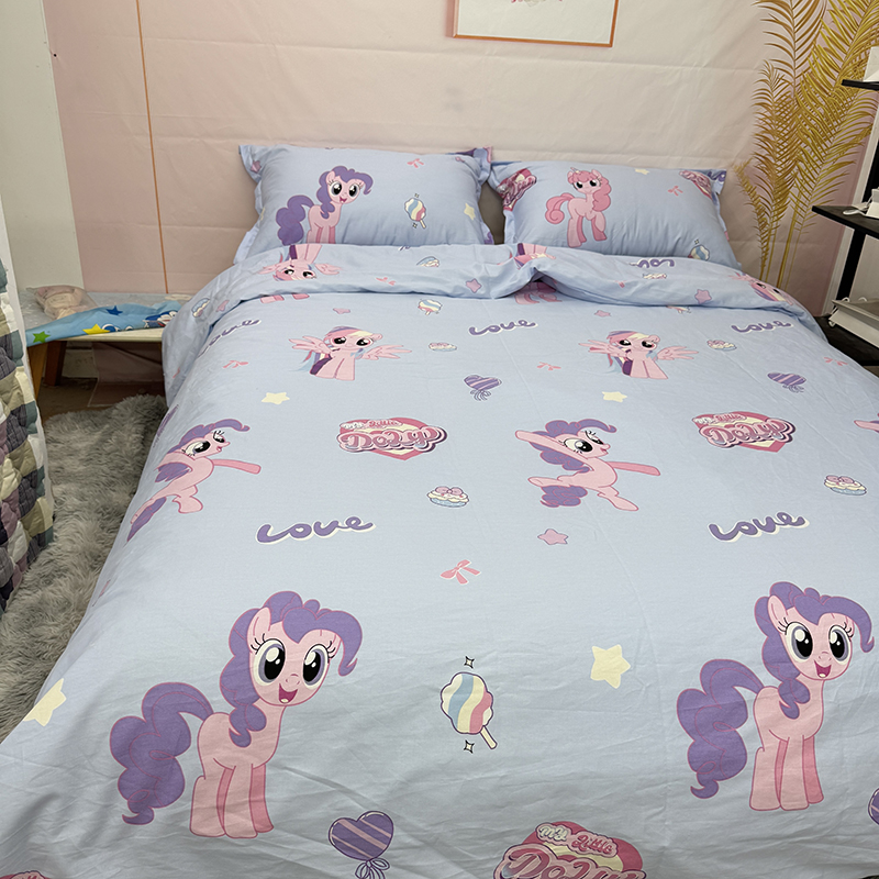 小马宝莉加厚纯棉卡通床上四件套1.8M儿童女孩全棉床笠宿舍上下铺