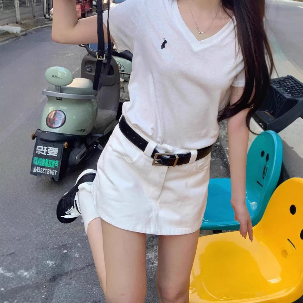 白色防走光牛仔半身裙裤女春季新款大码胖mm高腰显瘦a字包臀短裙