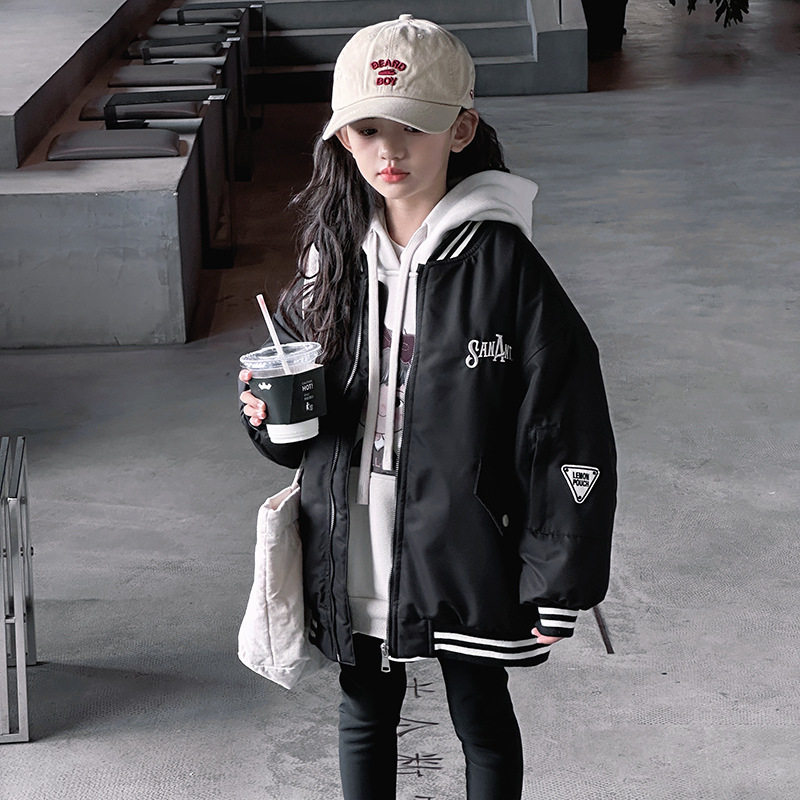 女童春季棒球服外套2025新款洋气春秋款中大童女孩百搭夹克衫外衣