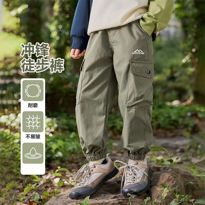 男童工装裤春季炸街儿童裤子2026春秋新款中大童春装休闲裤潮童装