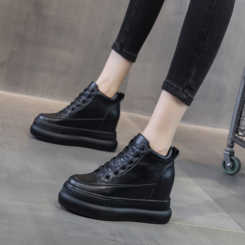 女鞋10公分内增高厚底加绒高帮鞋