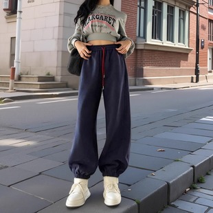高腰宽松显瘦束脚百搭休闲哈伦裤 女胖mm秋冬2025新款 运动卫裤 大码